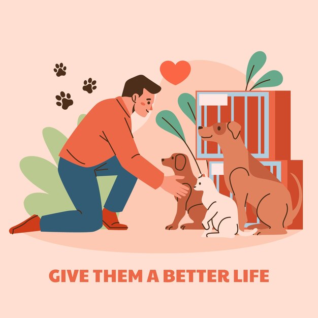 Ilustración de rescate de animales dibujados a mano