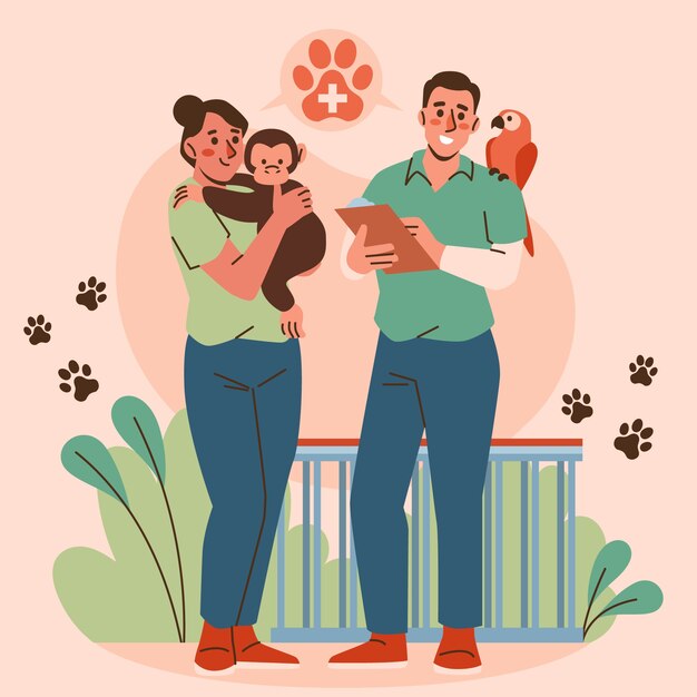 Ilustración de rescate de animales dibujados a mano