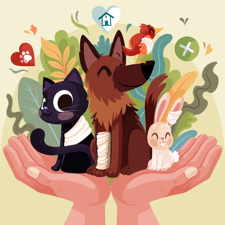 Vector gratuito ilustración de rescate de animales dibujados a mano