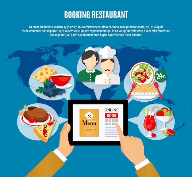 Ilustración de reserva de restaurante