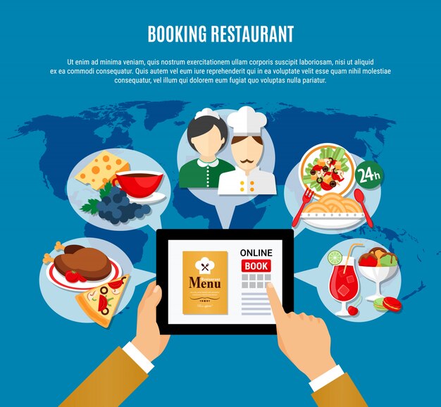 Ilustración de reserva de restaurante