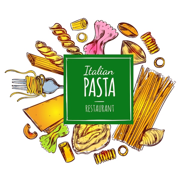 Ilustración de restaurante de pasta italiana