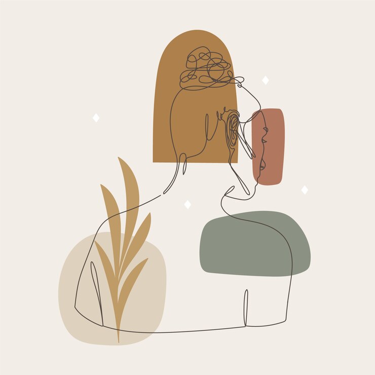 Vector gratuito ilustración de retrato de arte de una línea dibujada a mano
