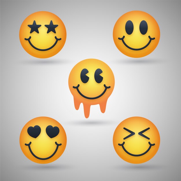 Ilustración retro de emojis sonrientes