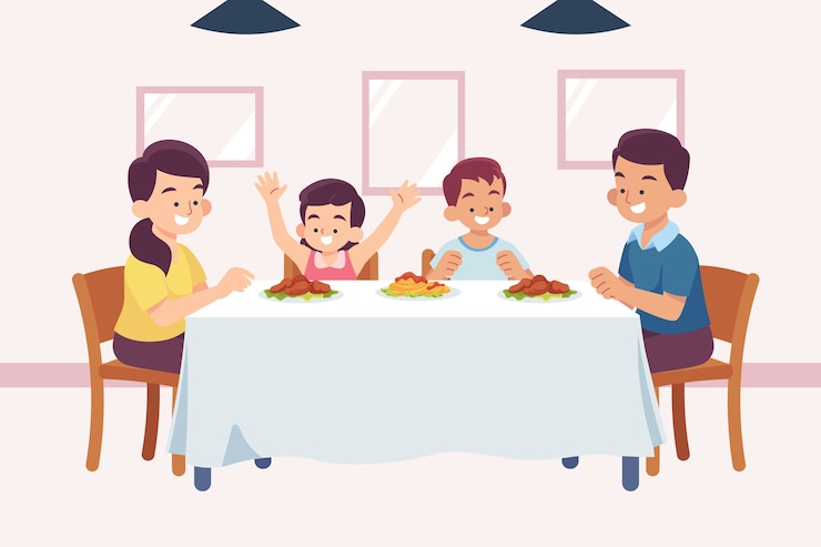 Vector gratuito ilustración de reunión familiar dibujada a mano