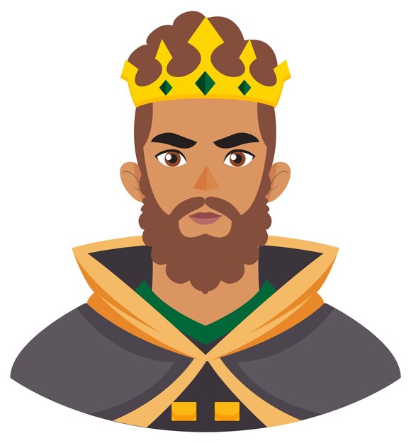 Ilustración de un rey real con una corona