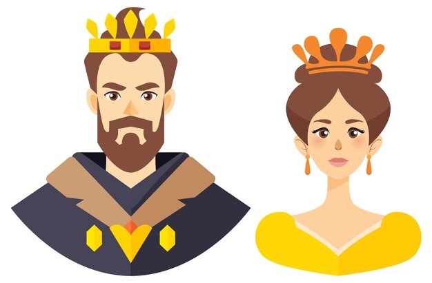 Ilustración del rey y la reina