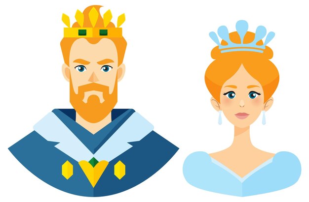 Ilustración del rey y la reina