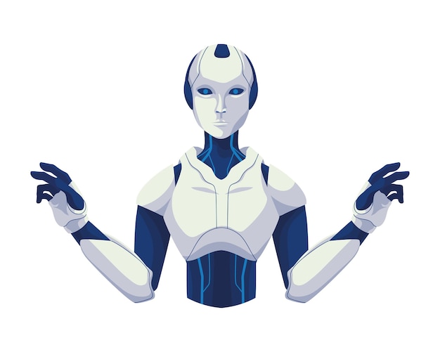 Ilustración de un robot cyborg de la tecnología ai