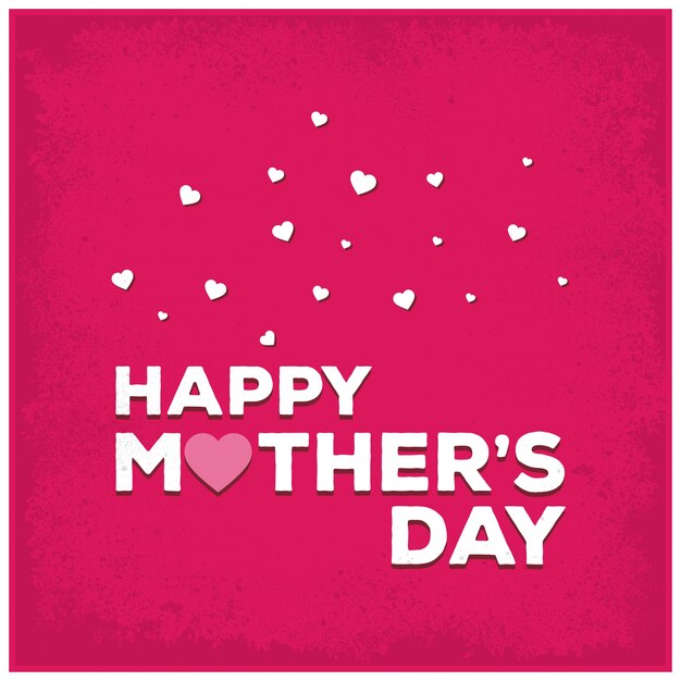 Ilustración rosa de lettering para el día de la madre con corazones