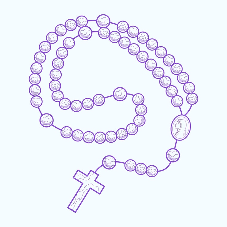 Vector gratuito ilustración de rosario dibujado a mano