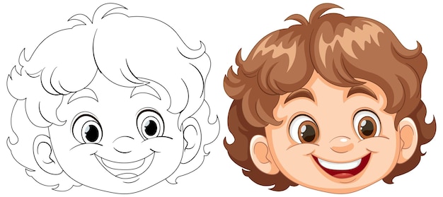 Vector gratuito ilustración del rostro alegre de los niños