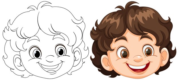 Ilustración del rostro alegre de los niños
