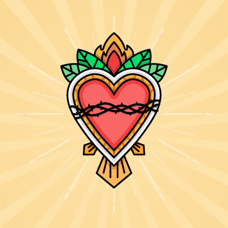 Vector gratuito ilustración del sagrado corazón