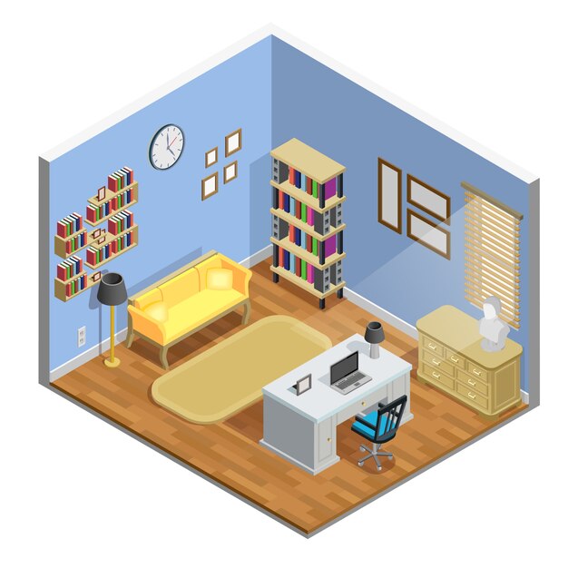 Ilustración de la sala de estudio