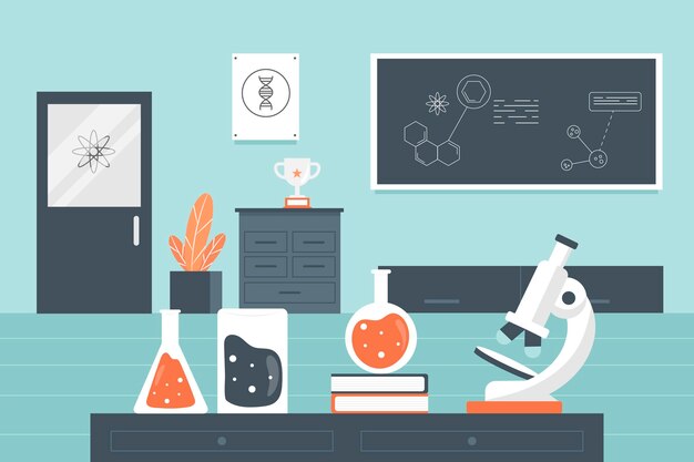 Ilustración de la sala de laboratorio