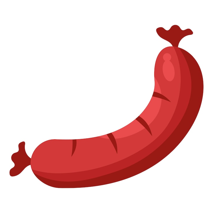 Vector gratuito ilustración de salchicha de producto cárnico