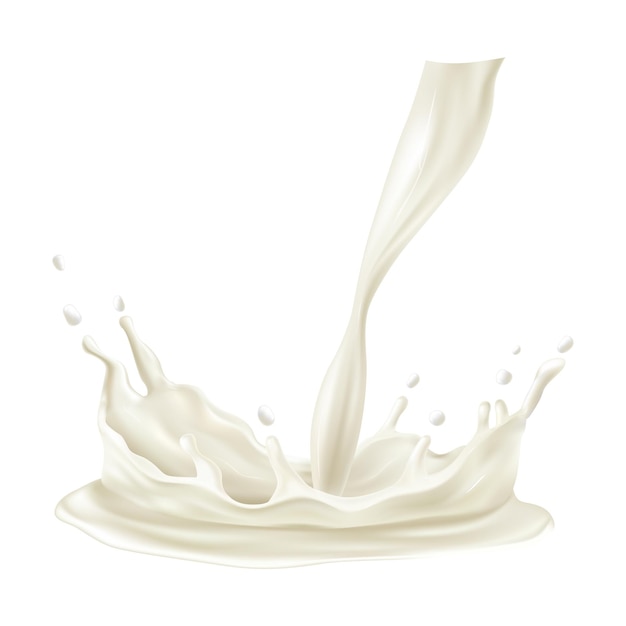 Ilustración de salpicaduras de leche