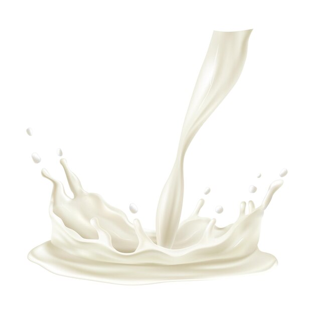 Ilustración de salpicaduras de leche