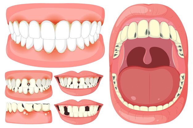 Ilustración de la salud dental y el cuidado bucal
