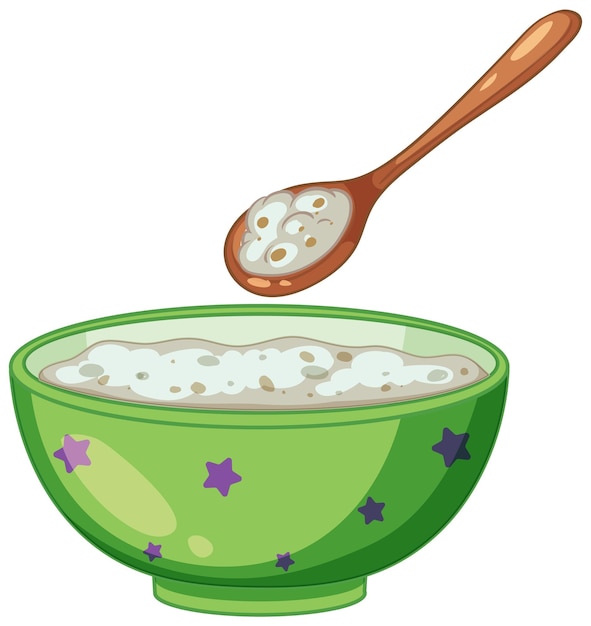 Vector gratuito ilustración de un saludable cuenco de cereales para el desayuno