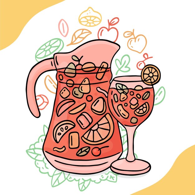 Ilustración de sangría en estilo dibujado a mano
