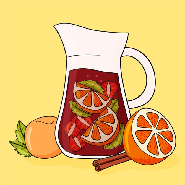 Ilustración de sangría en estilo dibujado a mano