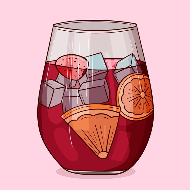 Ilustración de sangría en estilo dibujado a mano