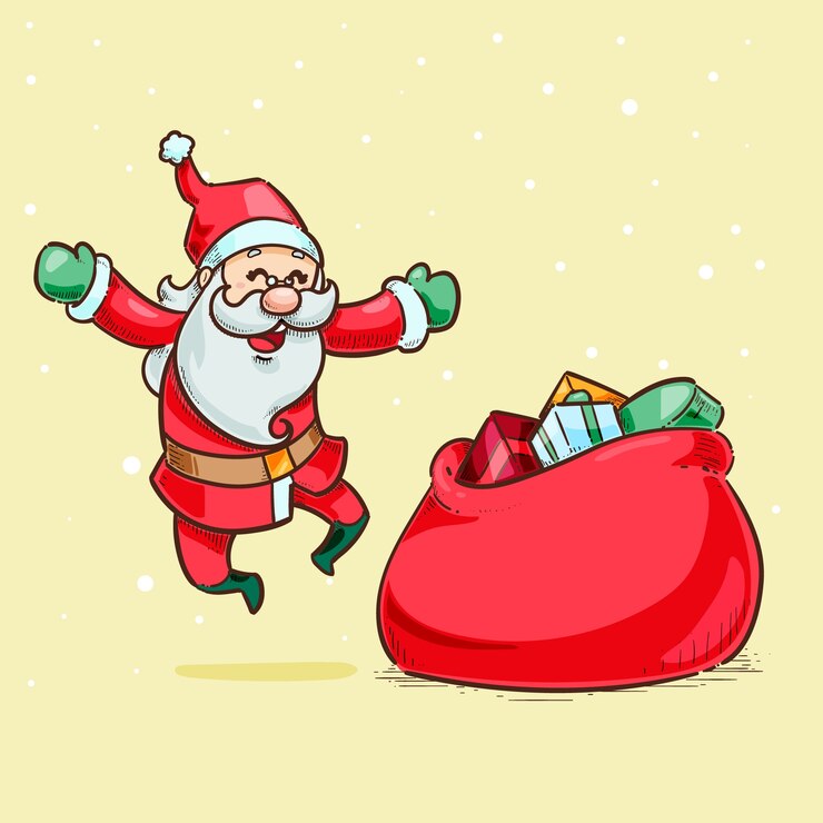 Vector gratuito ilustración de santa claus dibujada a mano