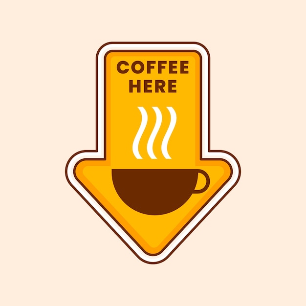 Ilustración de señalización de café de diseño plano