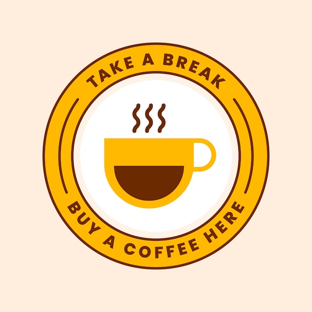 Ilustración de señalización de café de diseño plano
