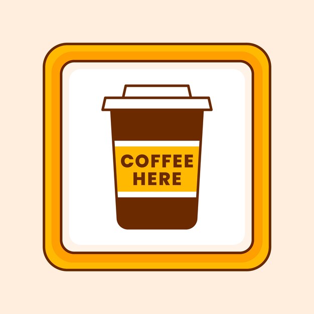 Vector gratuito ilustración de señalización de café de diseño plano