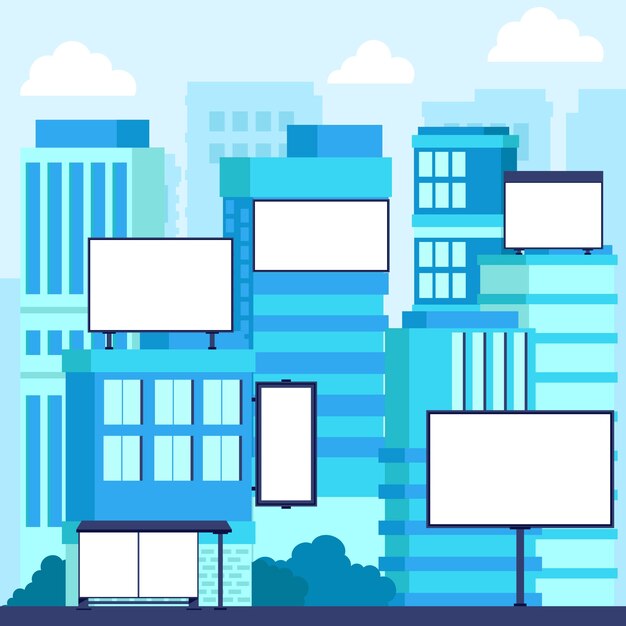 Ilustración de señalización digital de diseño plano