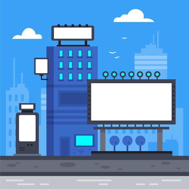 Ilustración de señalización digital de diseño plano