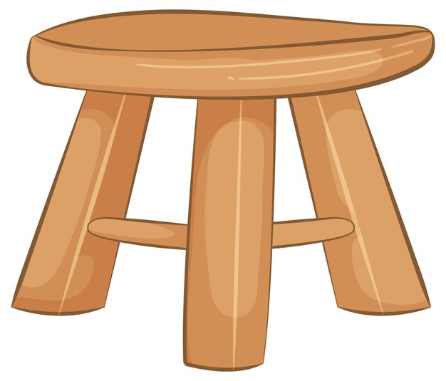 Ilustración sencilla de un taburete de madera