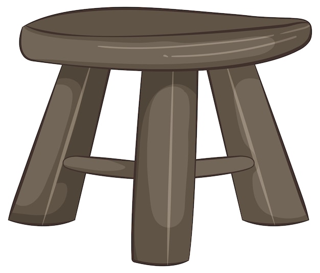 Ilustración sencilla de un taburete de madera