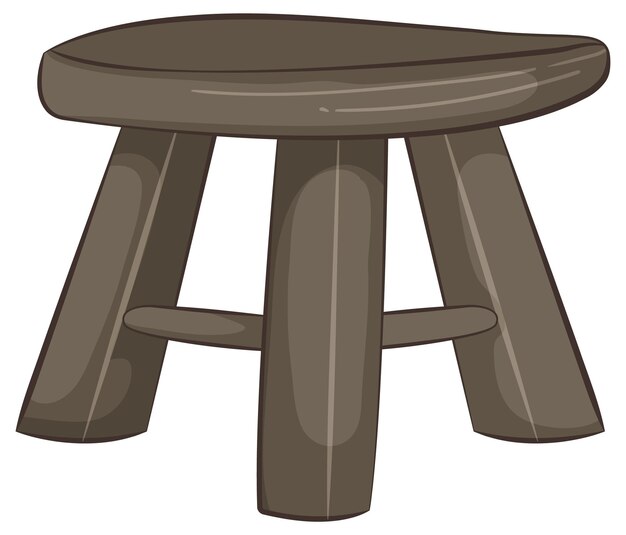 Ilustración sencilla de un taburete de madera