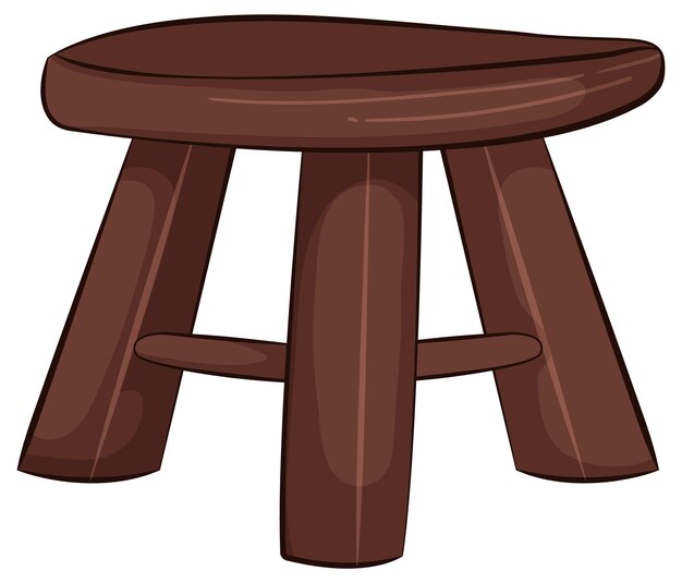 Ilustración sencilla de un taburete de madera