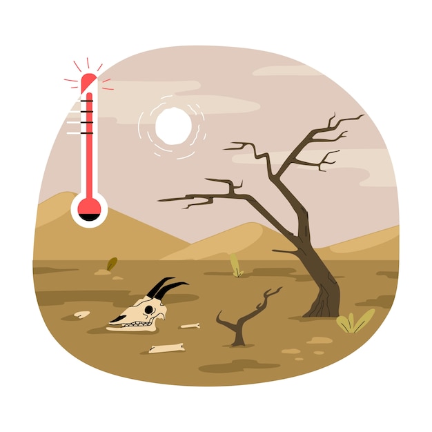 Vector gratuito ilustración de la sequía del diseño plano