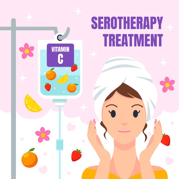 Ilustración de seroterapia de diseño plano