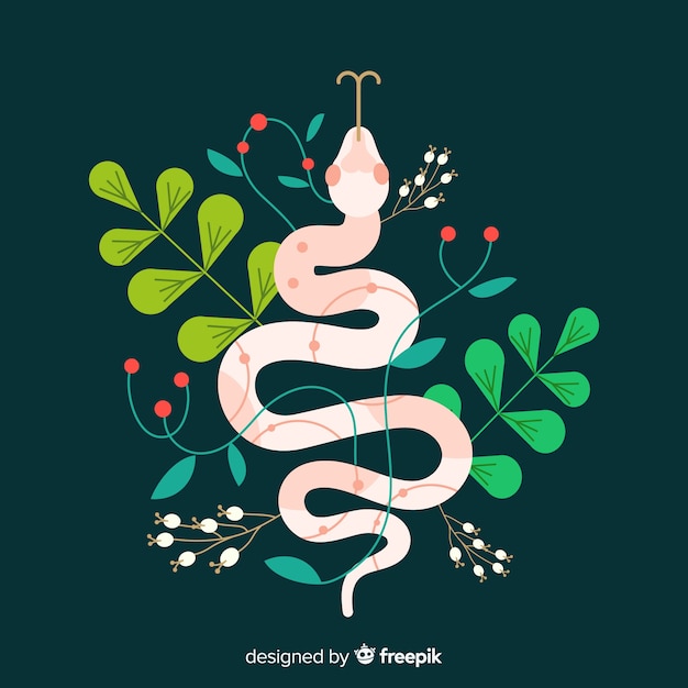 Vector gratuito ilustración de serpiente con estilo plano colorido