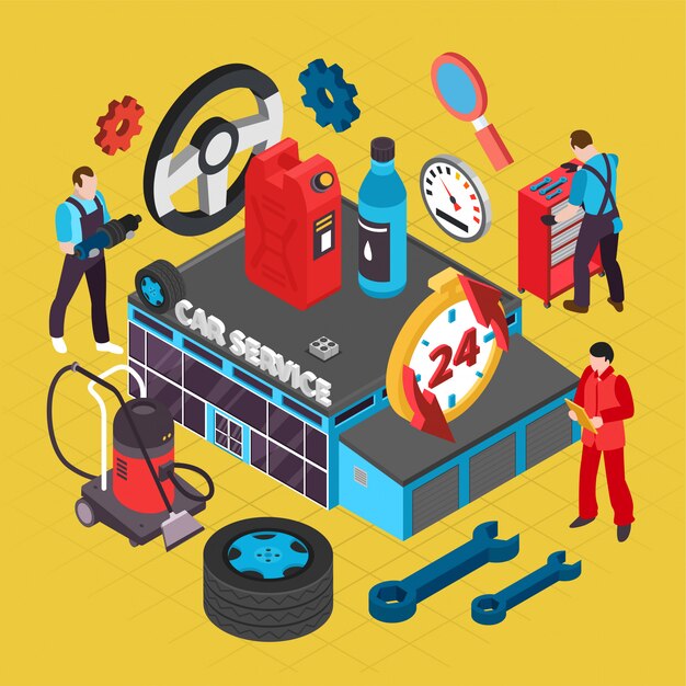 Ilustración de servicio de coche