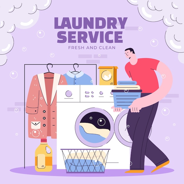 Ilustración del servicio de lavandería