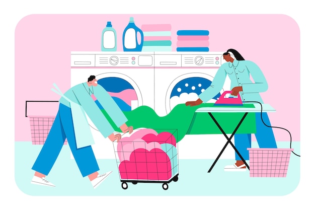 Ilustración del servicio de lavandería