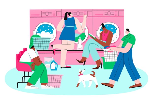 Ilustración del servicio de lavandería