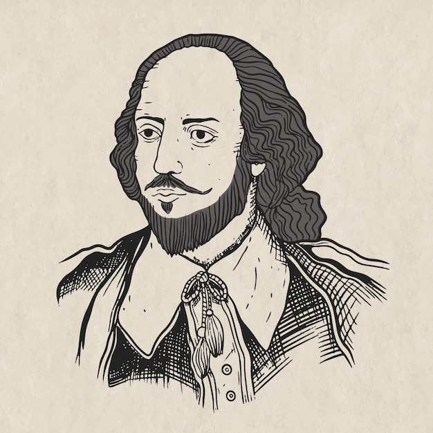 Vector gratuito ilustración de shakespeare dibujada a mano