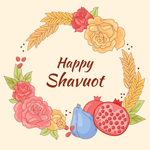 Vector gratuito ilustración de shavuot plana dibujada a mano