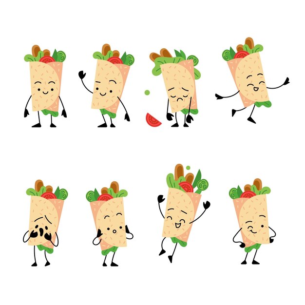 Ilustración de shawarma nutritivo de diseño plano