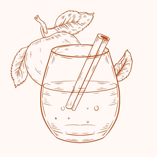 Ilustración de sidra dibujada a mano