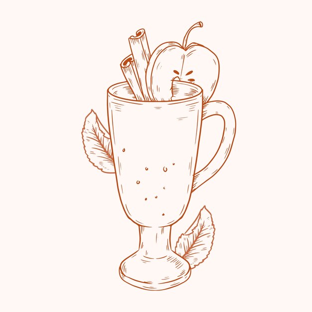 Ilustración de sidra dibujada a mano
